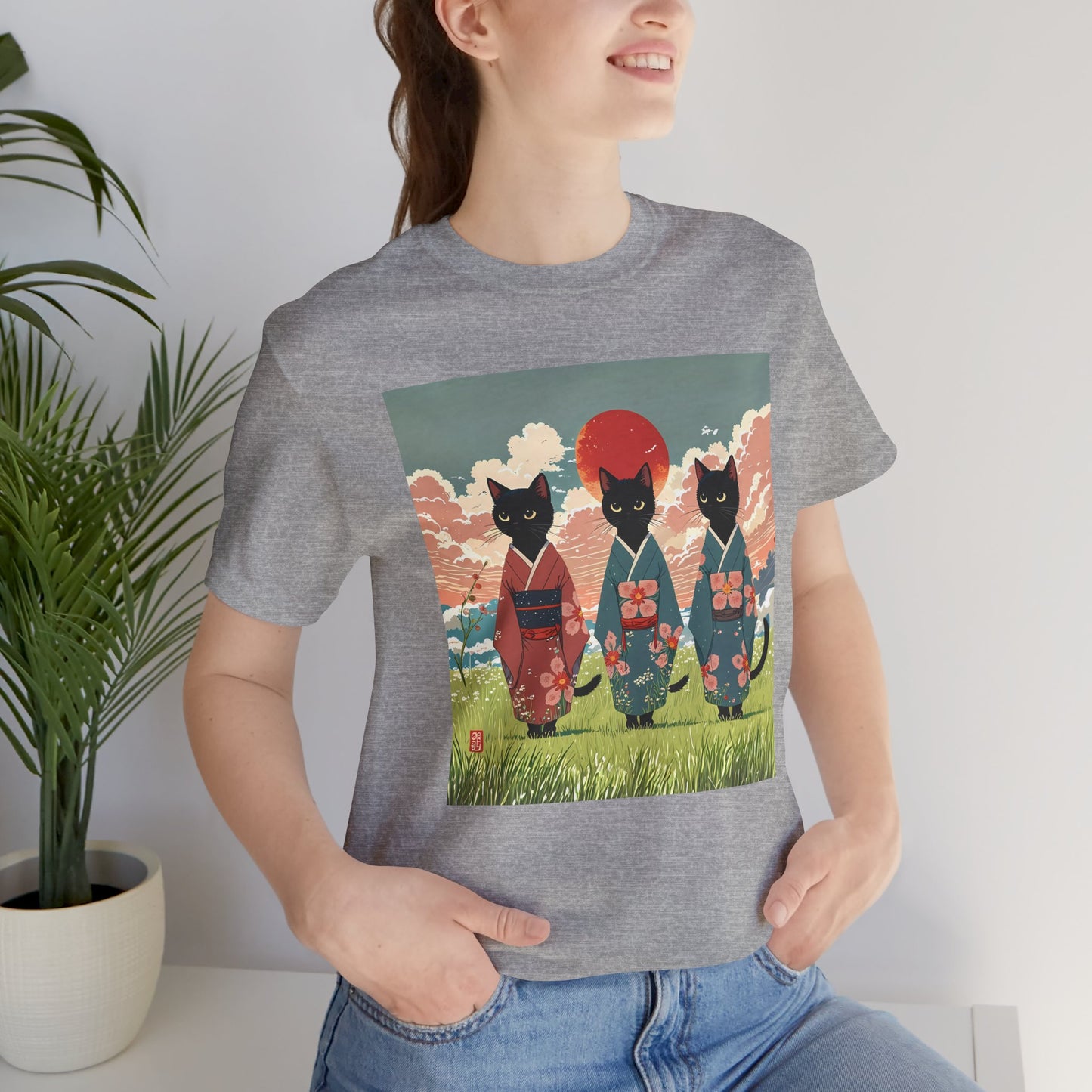 Japanese Black Cats in Kimonos T-Shirt