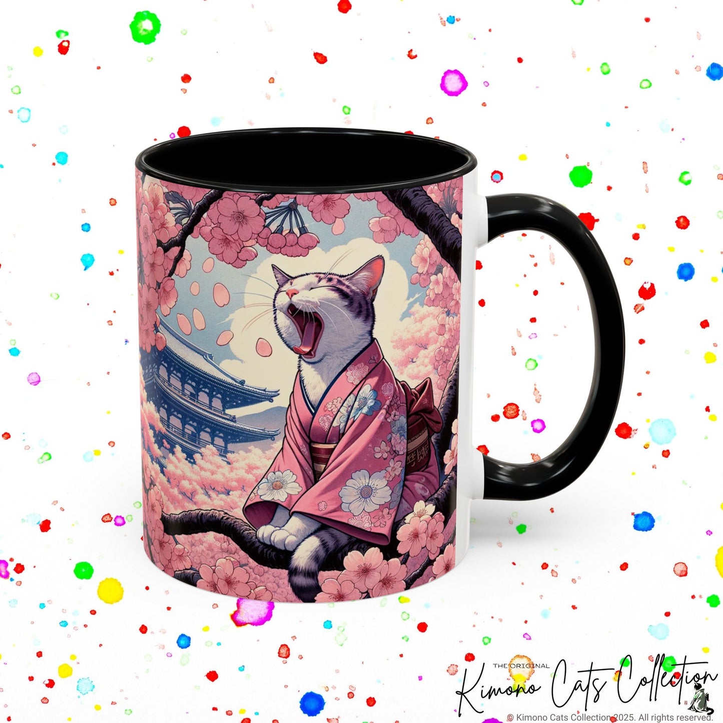 Kimono Cat Mug โ Sakura & Haiku Art ๐ธ๐ฑ