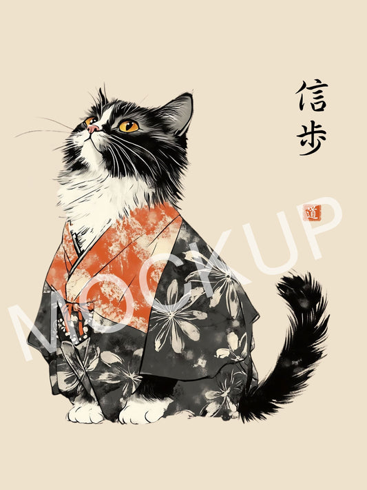 Shinpo - Steady Steps Cat Wall Art