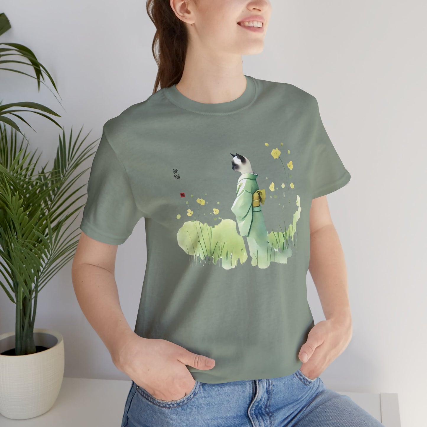 Zen Wildflower Cat T-Shirt