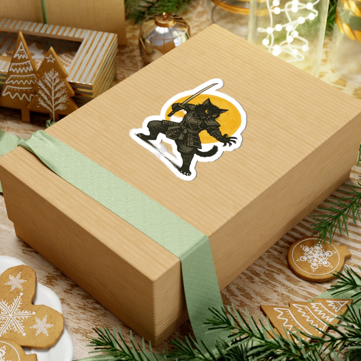 Samurai Cat Stickers | Cool Cat Lover Gifts