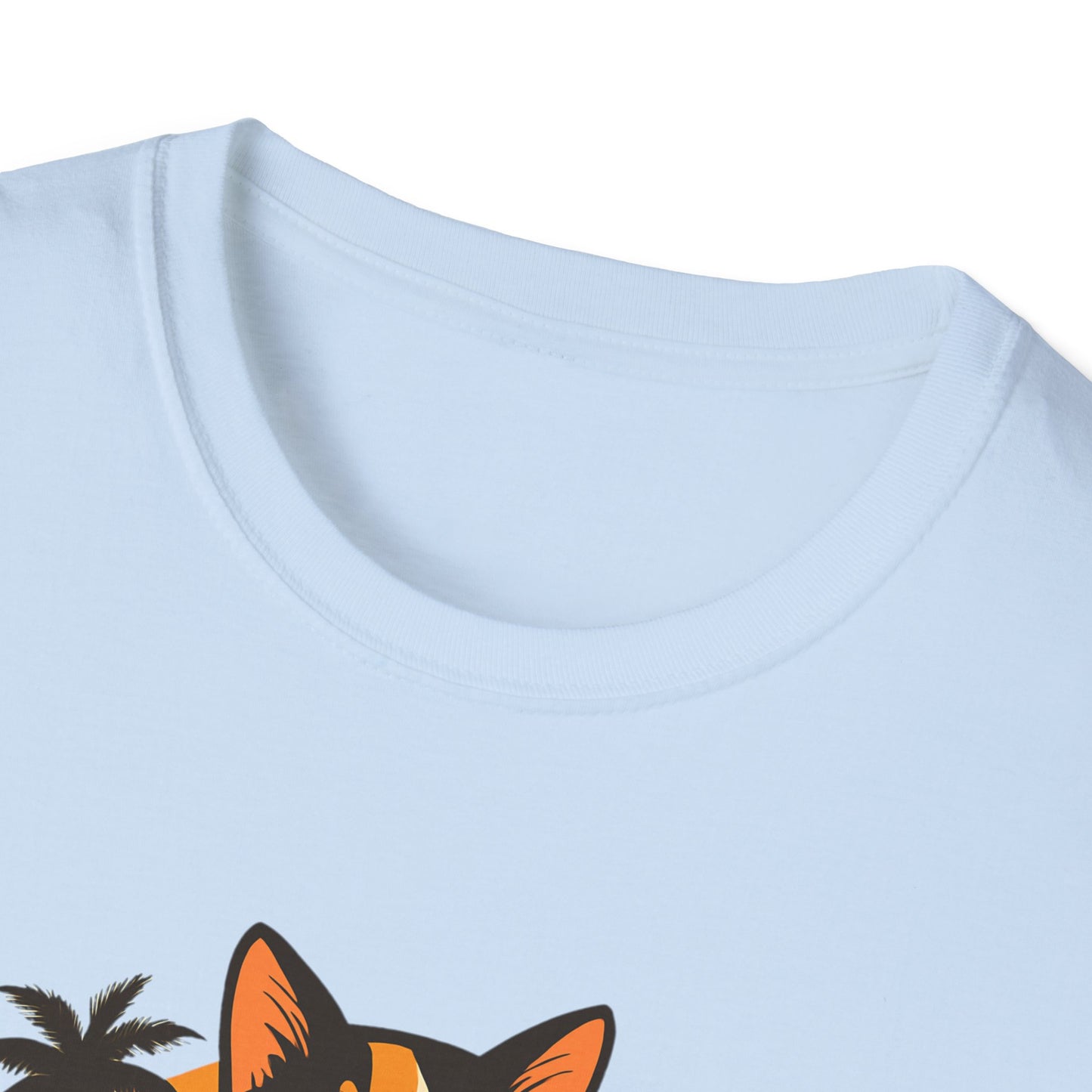 Sushi Cat Just Roll With It Tee - Cat-Themed Graphic Shirt, Japanese Neko in Kimono, Sushi Lover Kitty