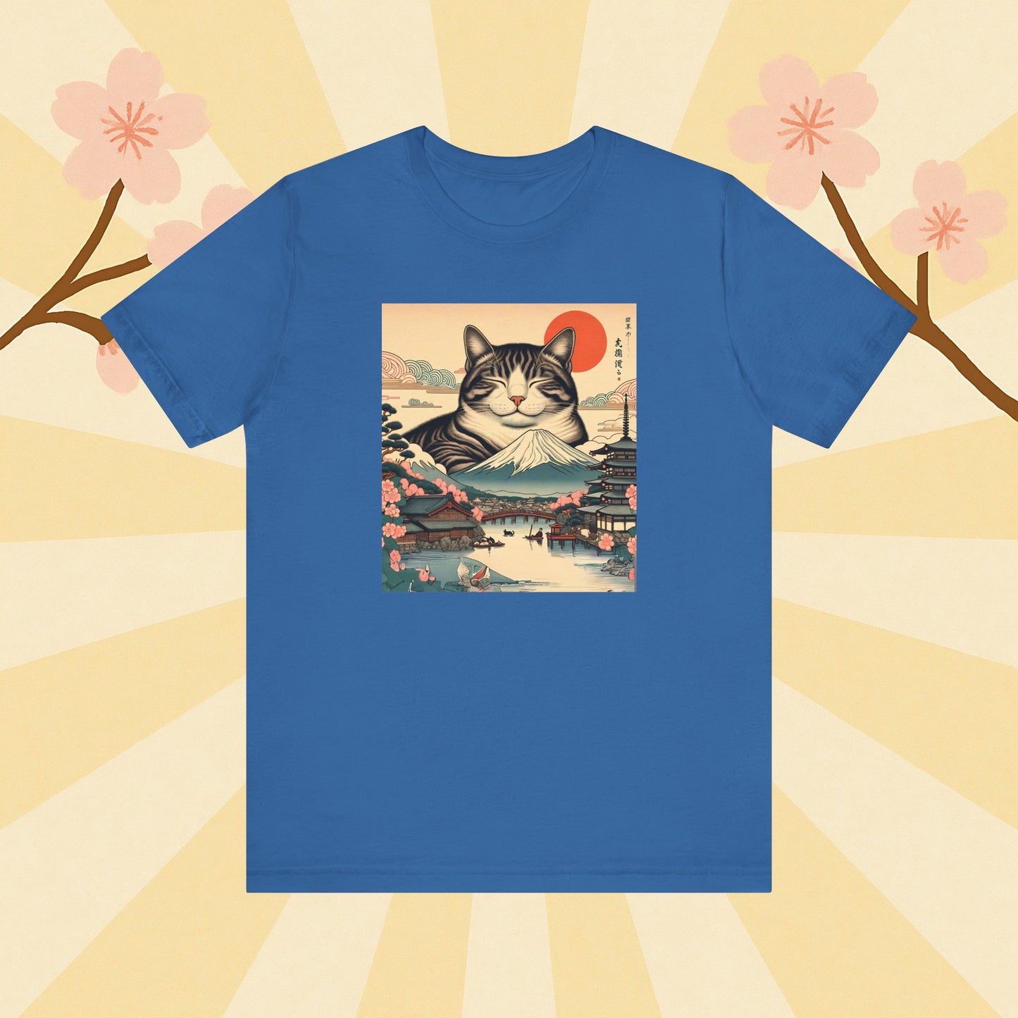 Sakura Mt. Fuji Cat T-Shirt