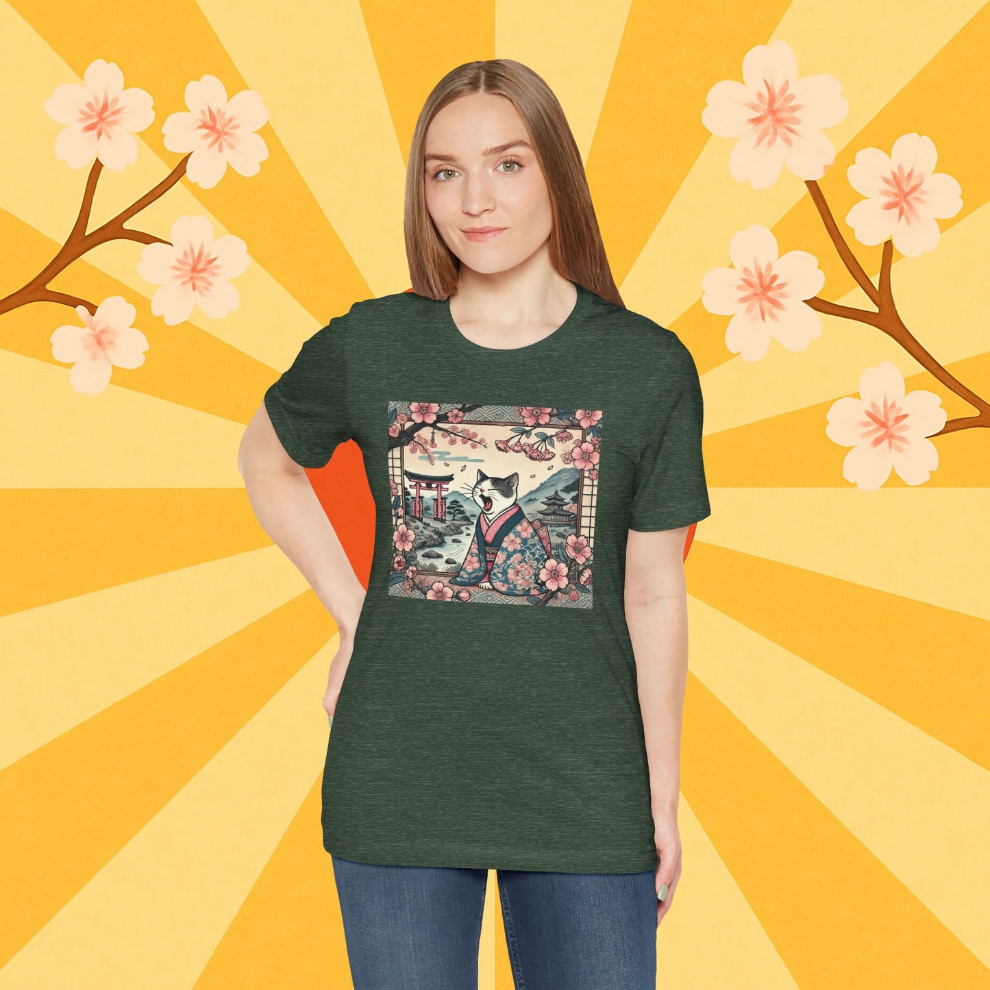 Kimono Cat Shirt - Lazy Cat Unisex Tee