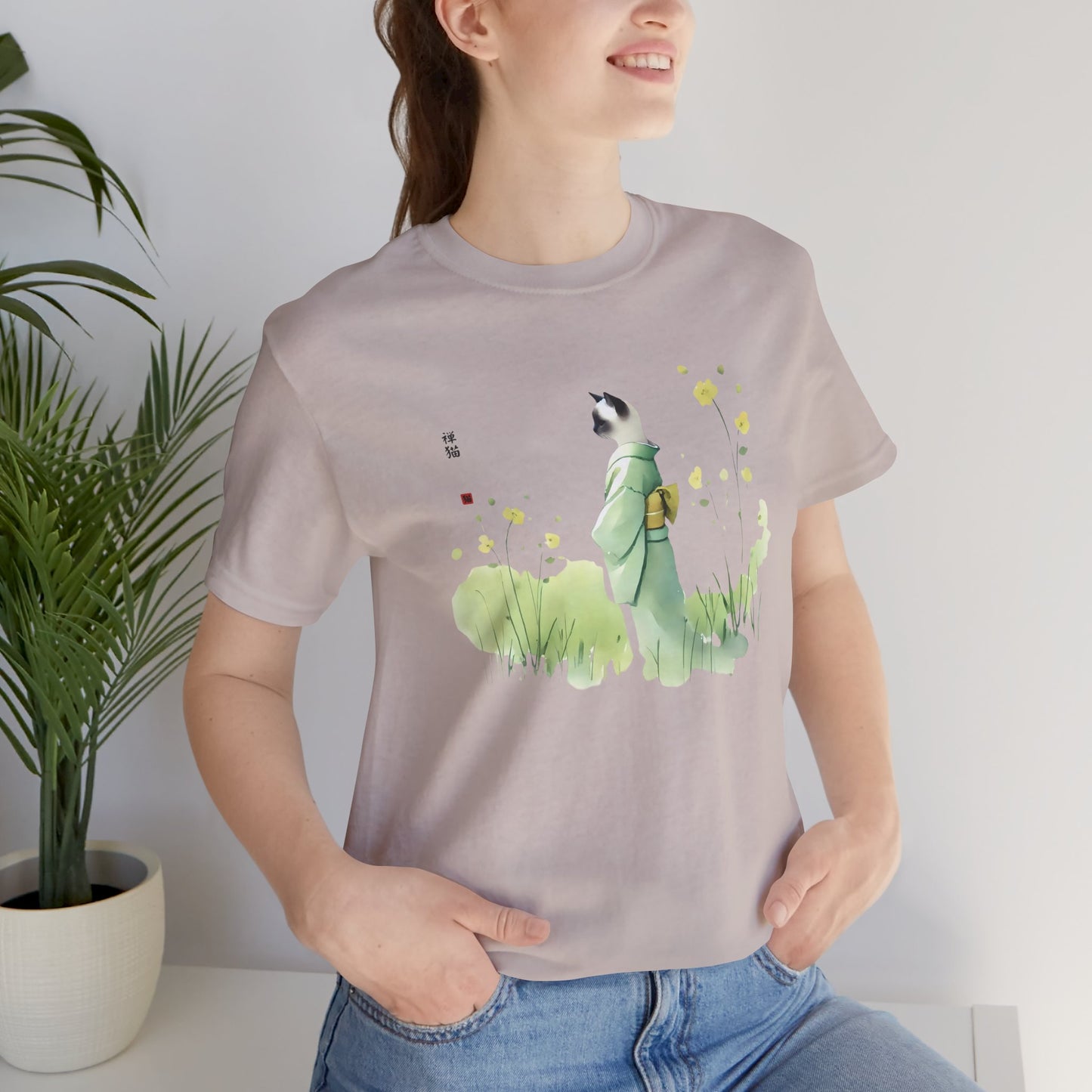 Zen Wildflower Cat T-Shirt