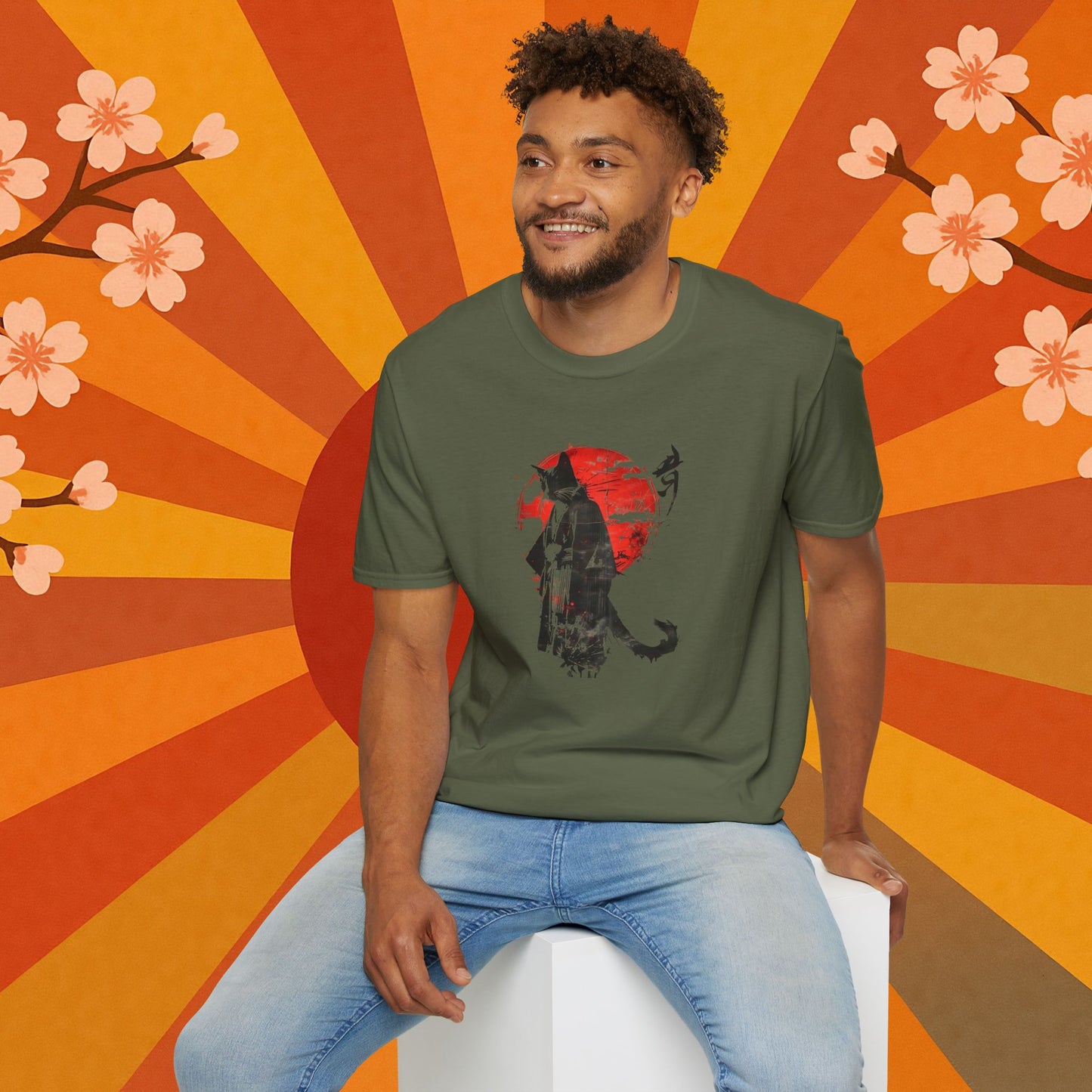 Samurai Cat Japanese Art T-Shirt