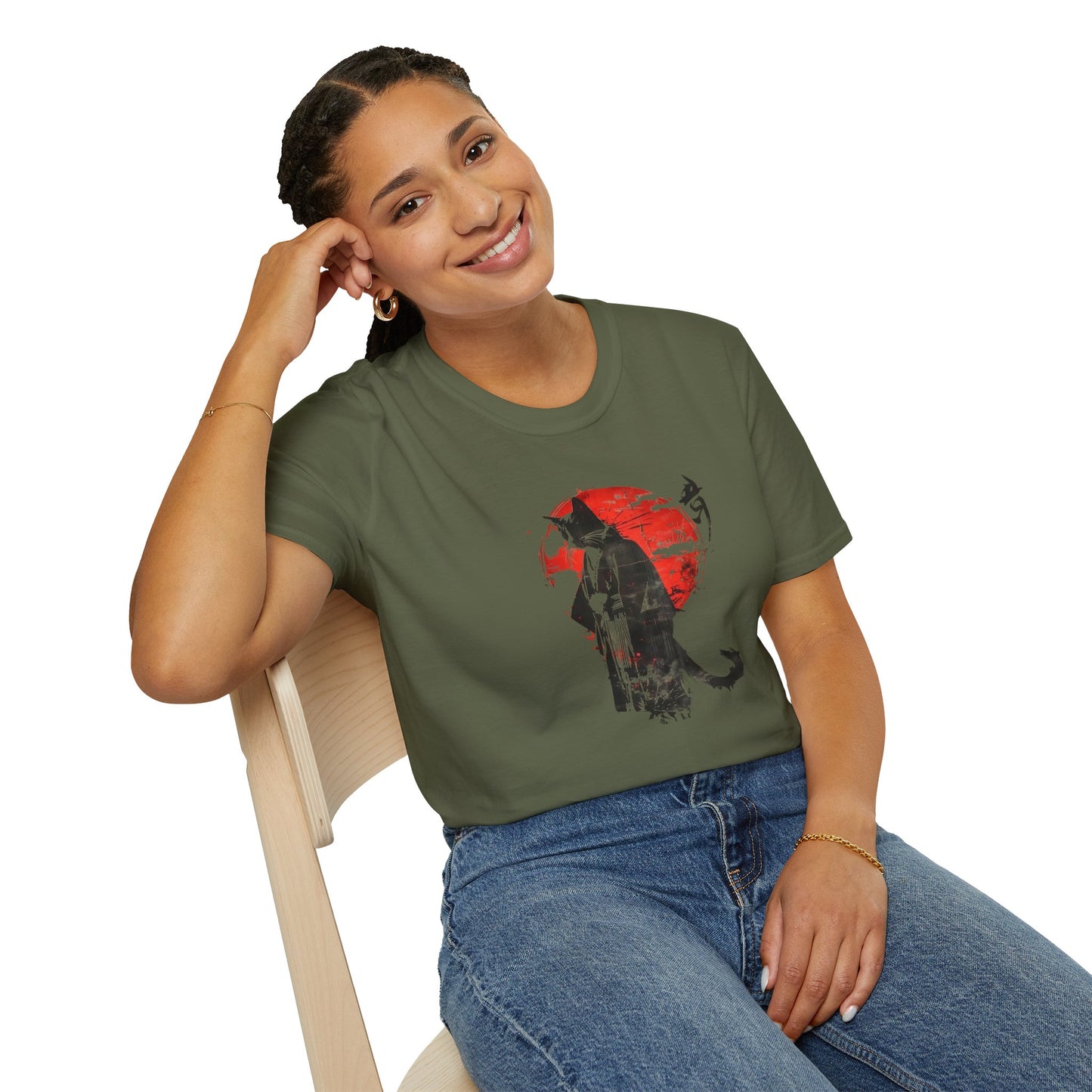 Samurai Cat Japanese Art T-Shirt