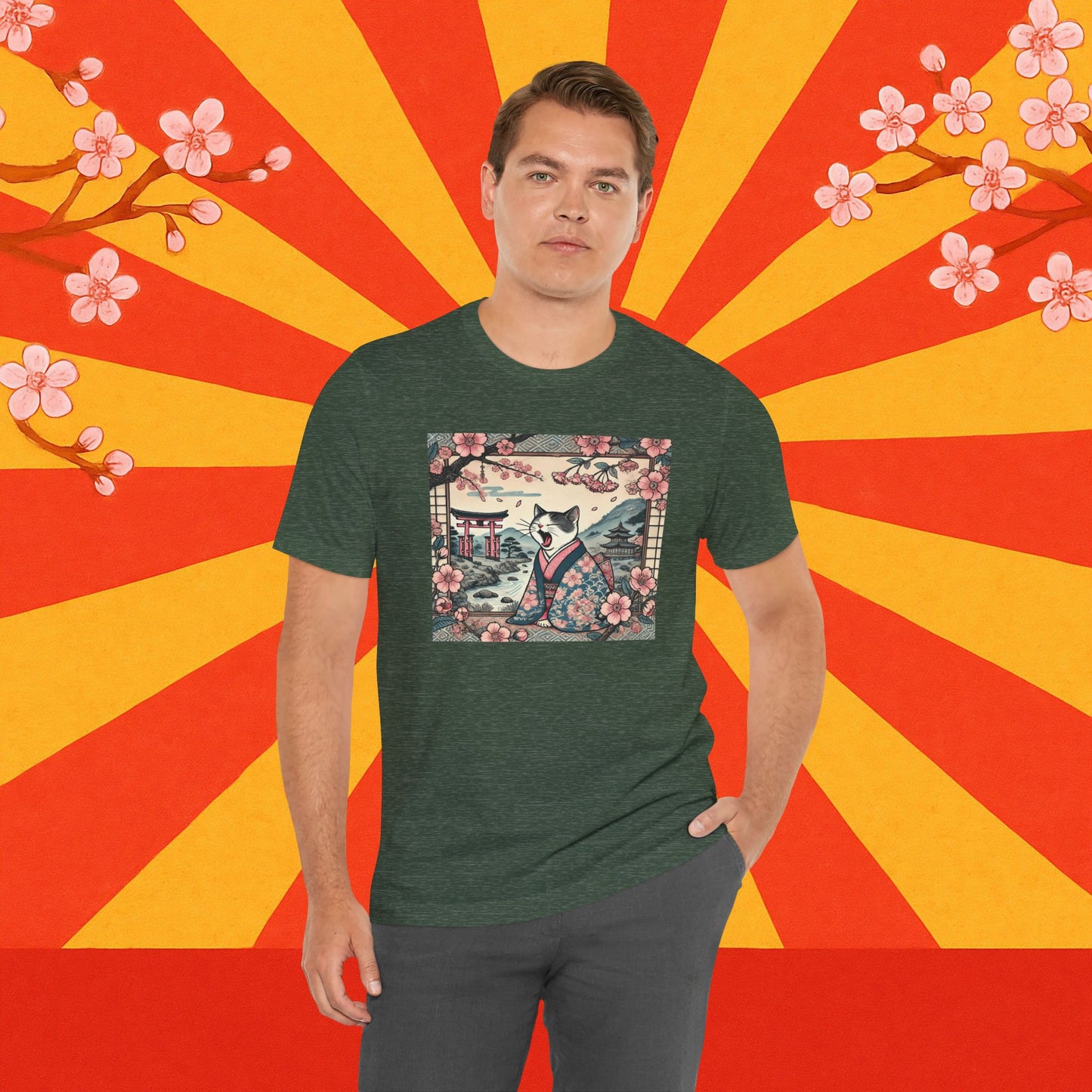 Kimono Cat Shirt - Lazy Cat Unisex Tee