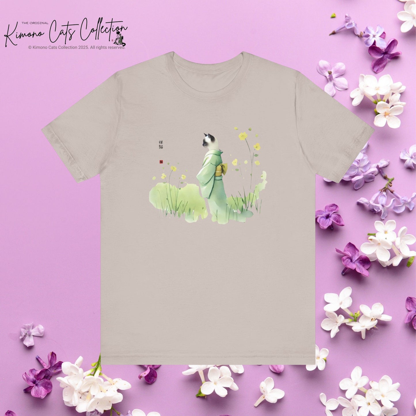 Zen Wildflower Cat T-Shirt