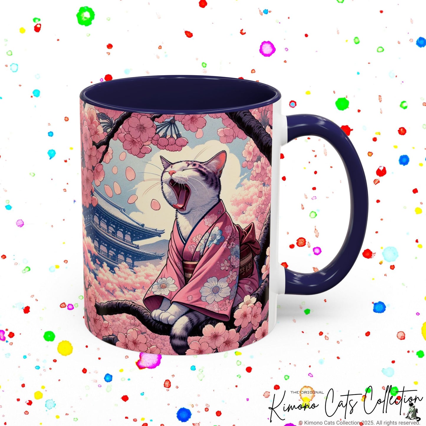 Kimono Cat Mug โ Sakura & Haiku Art ๐ธ๐ฑ