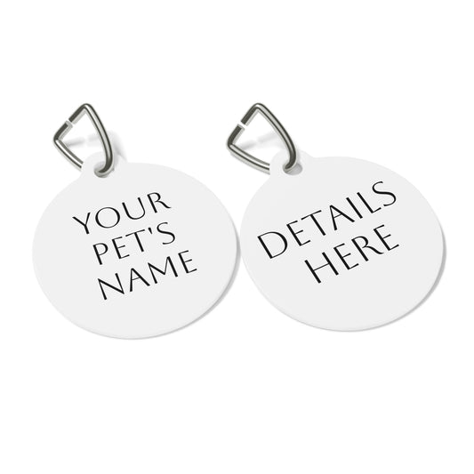 Pet Tag, Personalized Metal ID Tag for Dogs and Cats, Custom Name Tag, Elegant Pet Accessories, Pet Collar Tag, Pet ID Tag with Contact Info