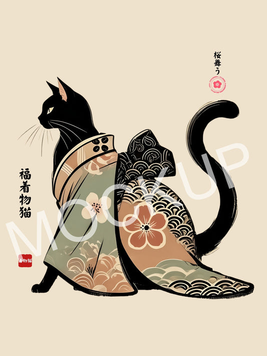 Sakura Mau - Fortune Kimono Cat Wall Art