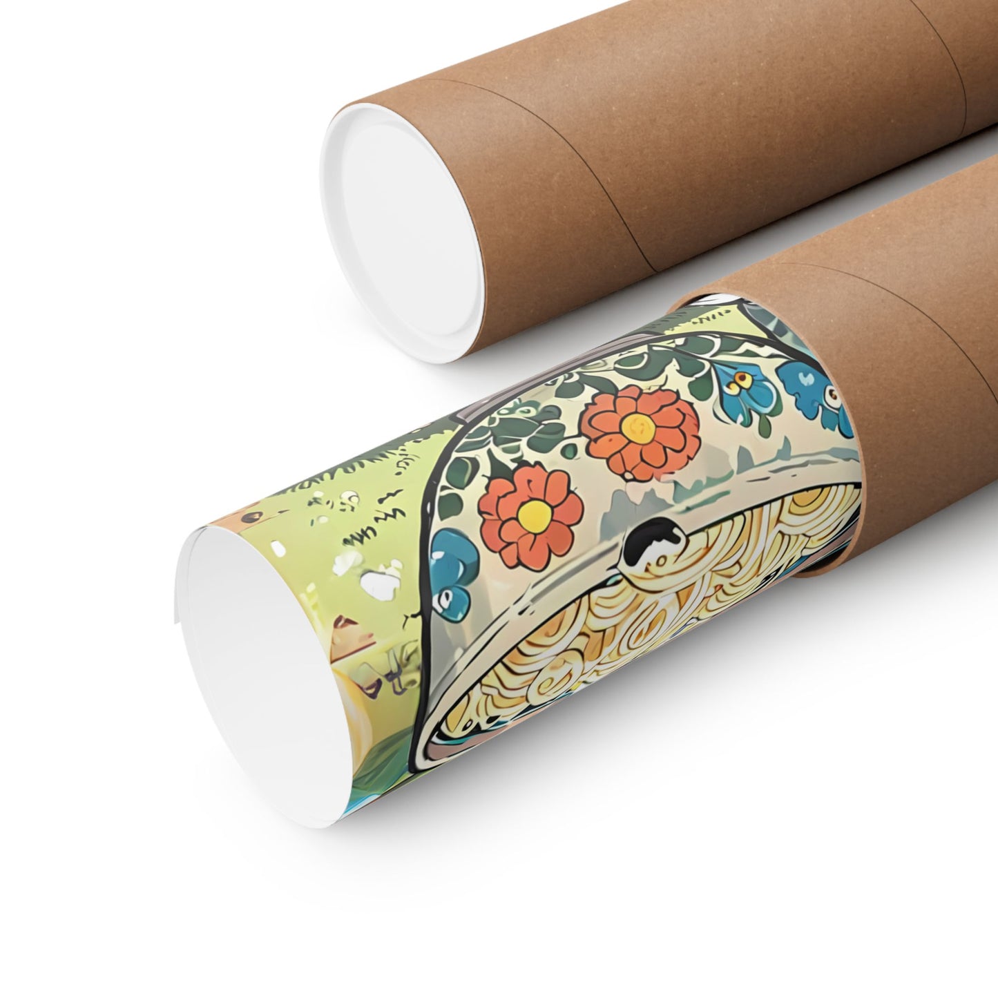 Ramen Angel Cat โ Whimsical Kimono Cat Wall Art ๐พ๐