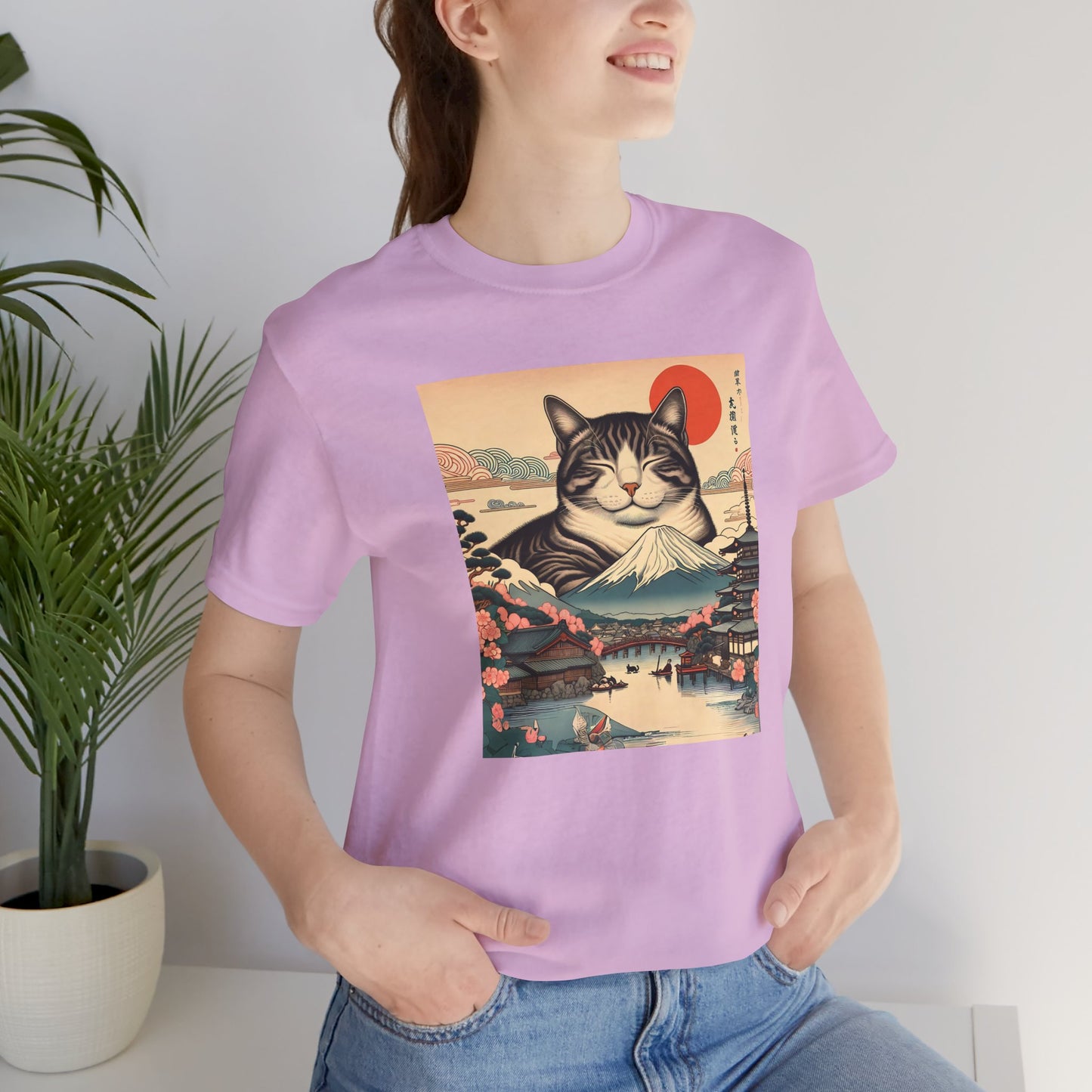 Sakura Mt. Fuji Cat T-Shirt
