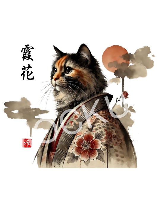霞花 (Kasuka) – Misty Flower Cat Wall Art