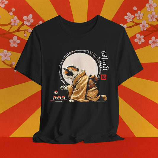 Cat Eating Sushi Tee