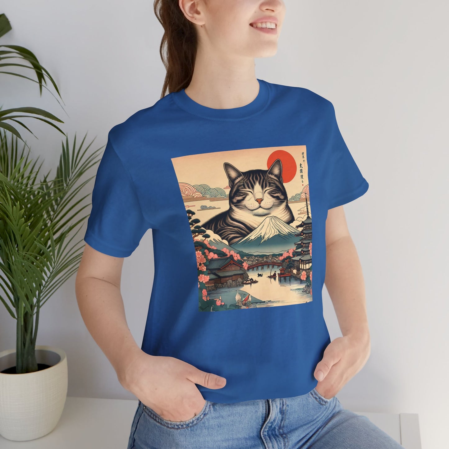 Sakura Mt. Fuji Cat T-Shirt