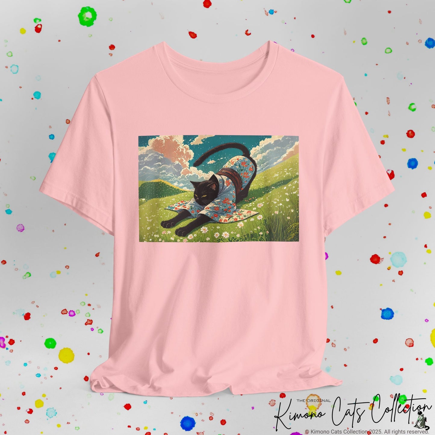 Kimono Black Kitty Cats Unisex T-Shirt