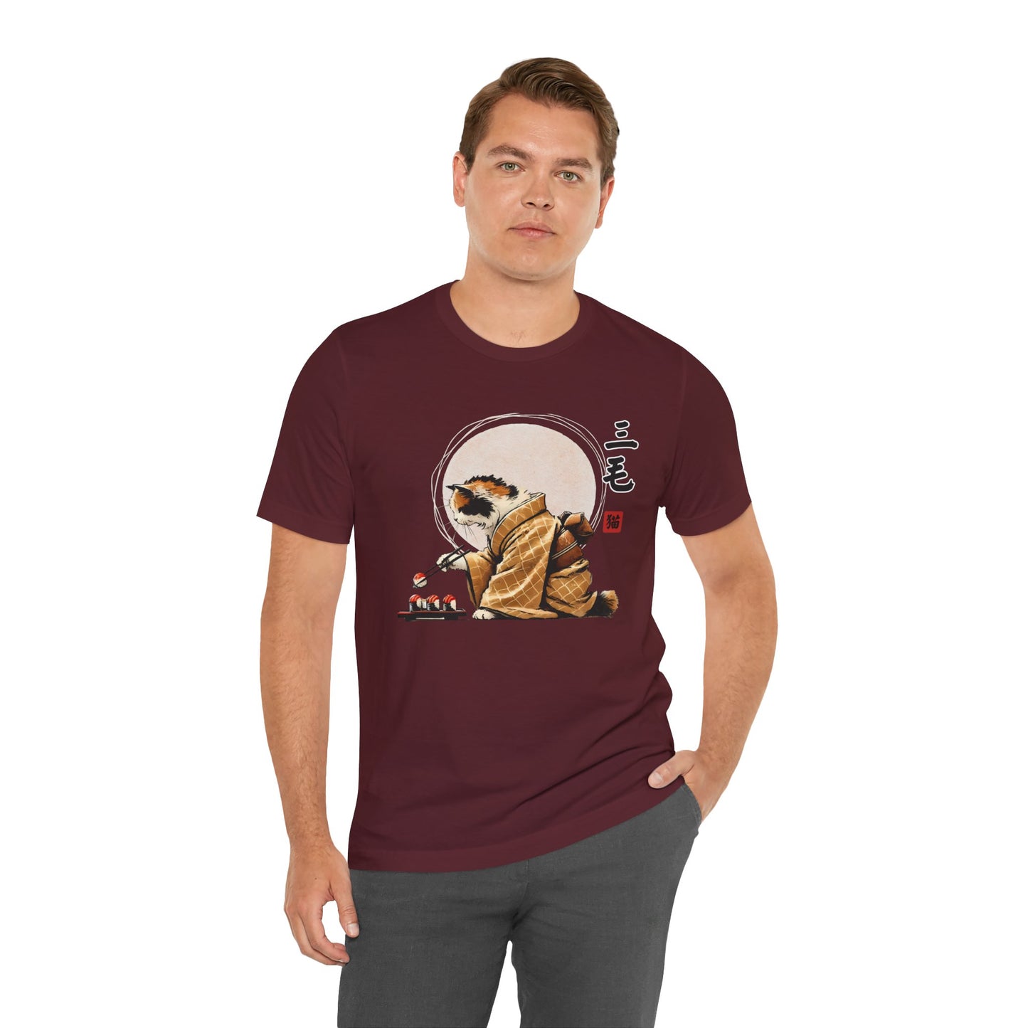 Cat Eating Sushi Tee