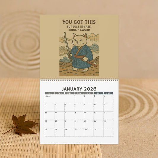 Quirky Quotes by Cats in Kimonos Wall Calendar 2026