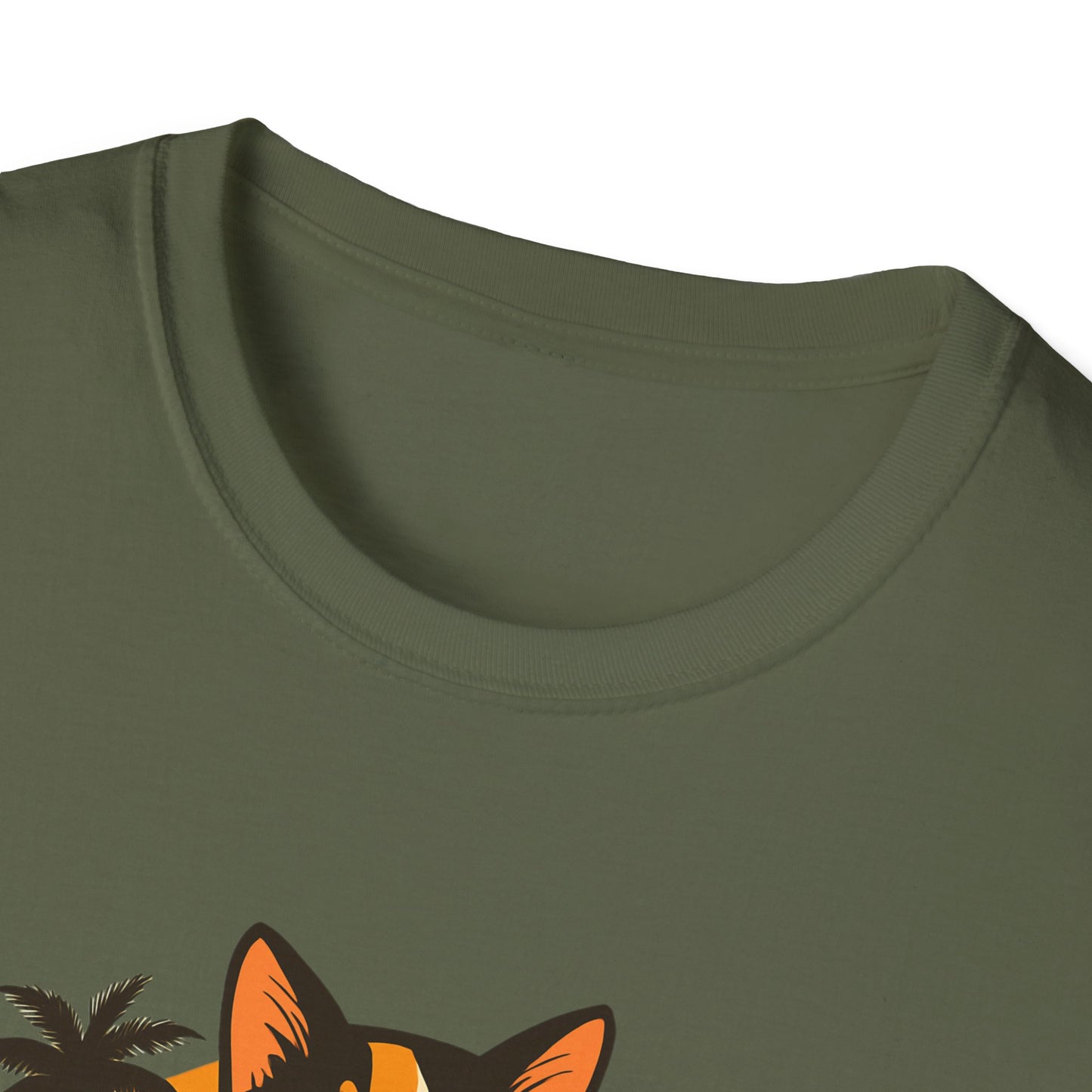 Sushi Cat Just Roll With It Tee - Cat-Themed Graphic Shirt, Japanese Neko in Kimono, Sushi Lover Kitty