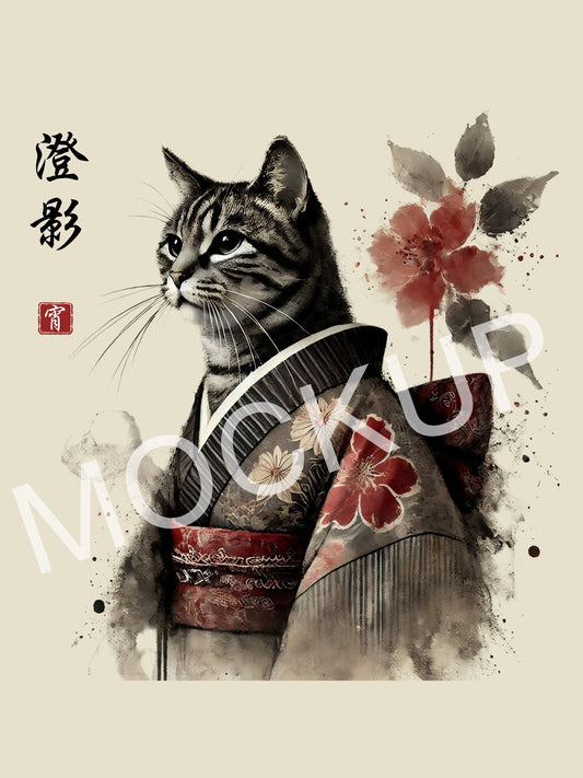 澄影 (Chūei) – Clear Shadow Cat Wall Art