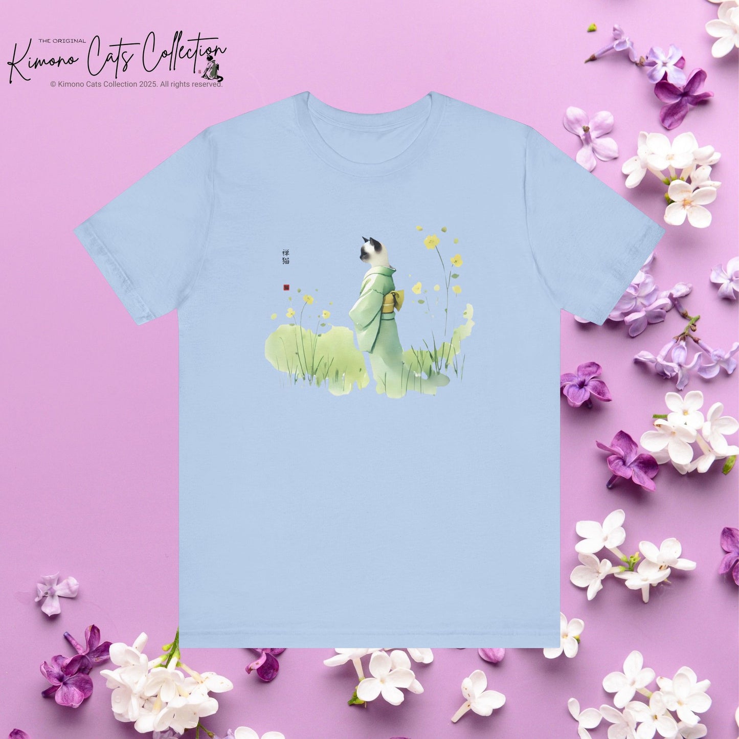 Zen Wildflower Cat T-Shirt
