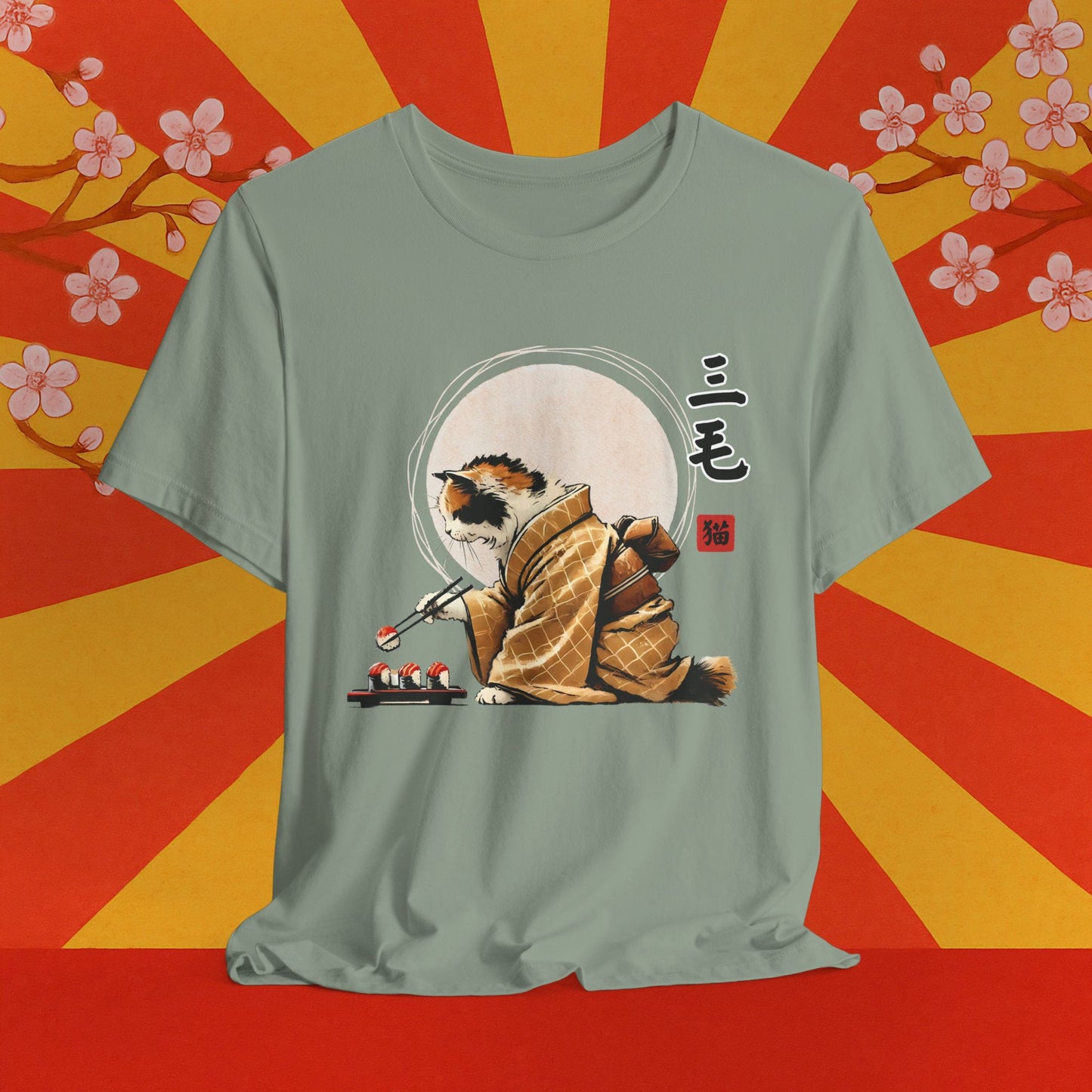 Cat Eating Sushi Tee