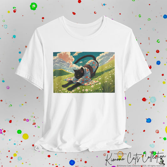 Kimono Black Kitty Cats Unisex T-Shirt
