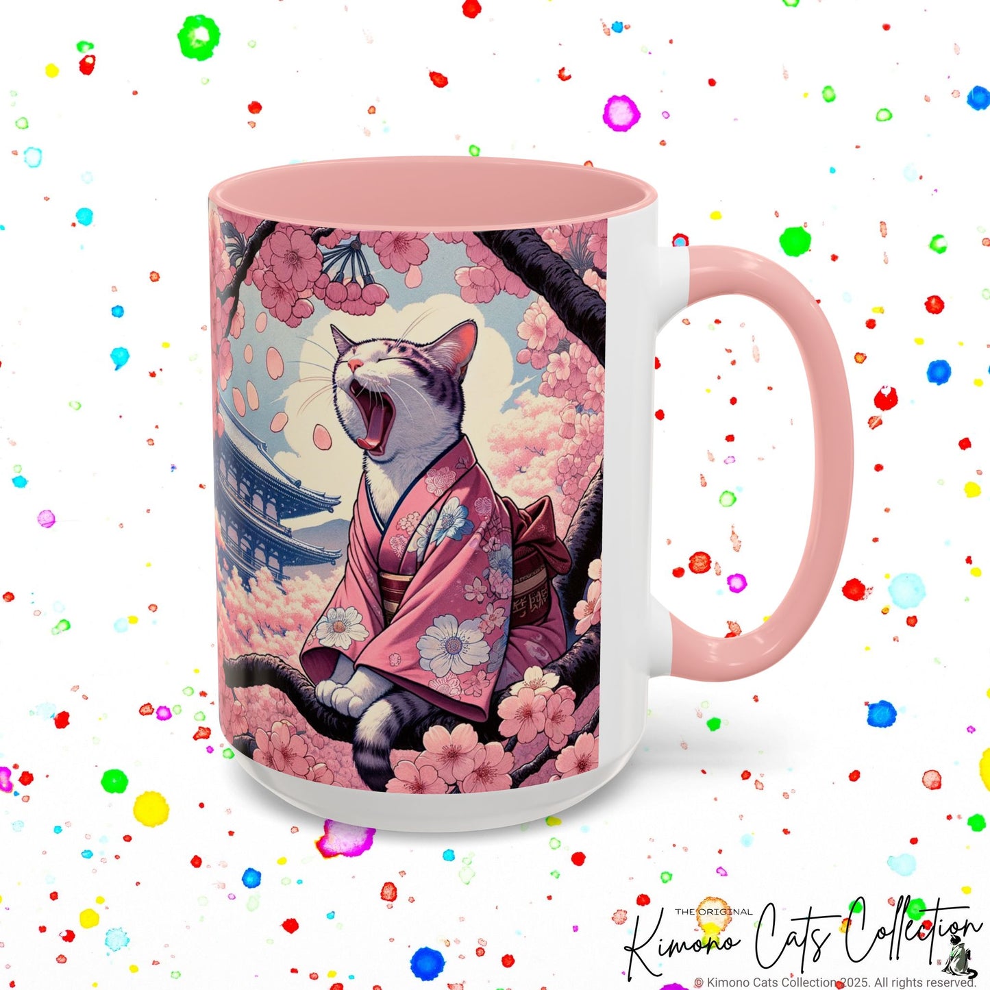 Kimono Cat Mug โ Sakura & Haiku Art ๐ธ๐ฑ