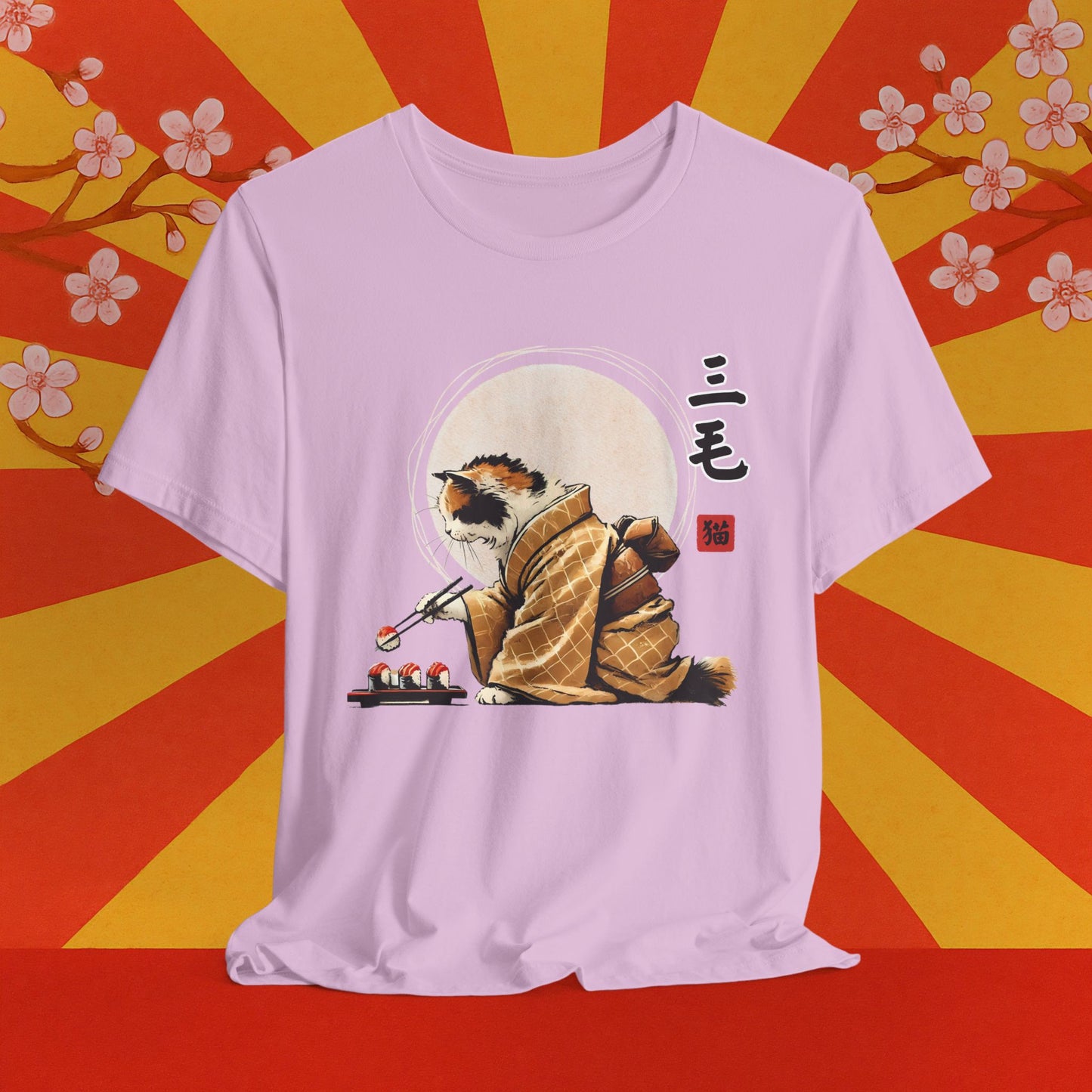 Cat Eating Sushi Tee