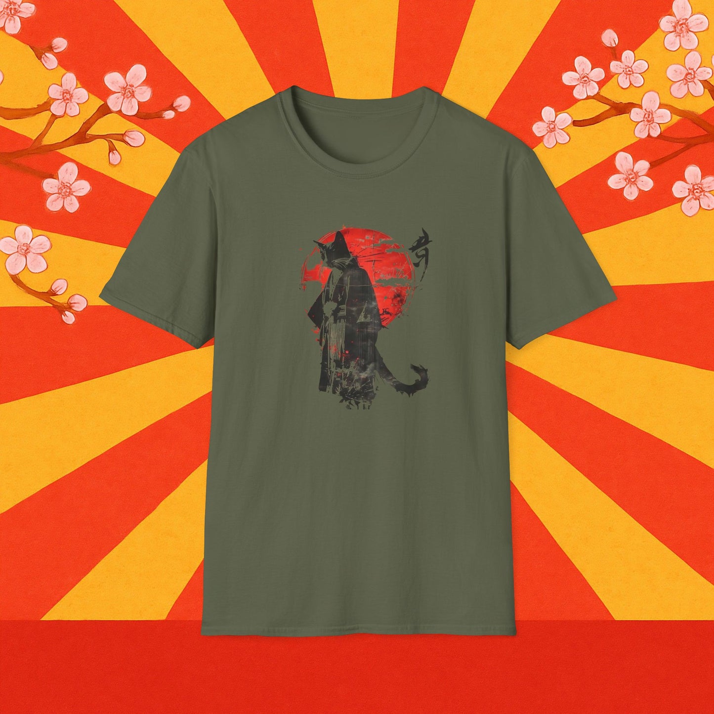 Samurai Cat Japanese Art T-Shirt