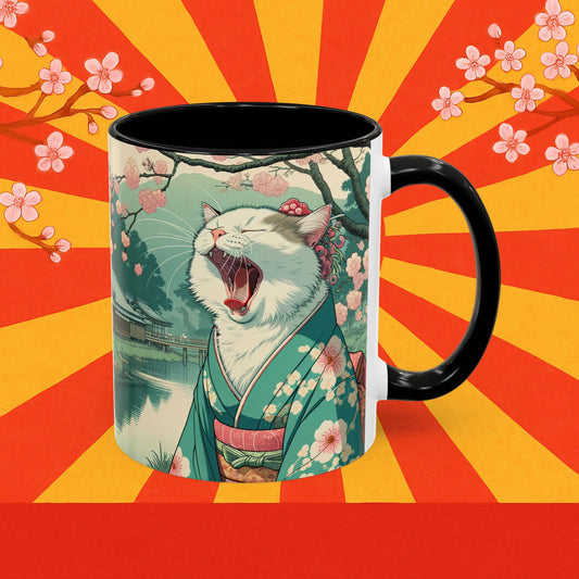Cute Geisha Cat Mug - Kimono Cat Lover Gift