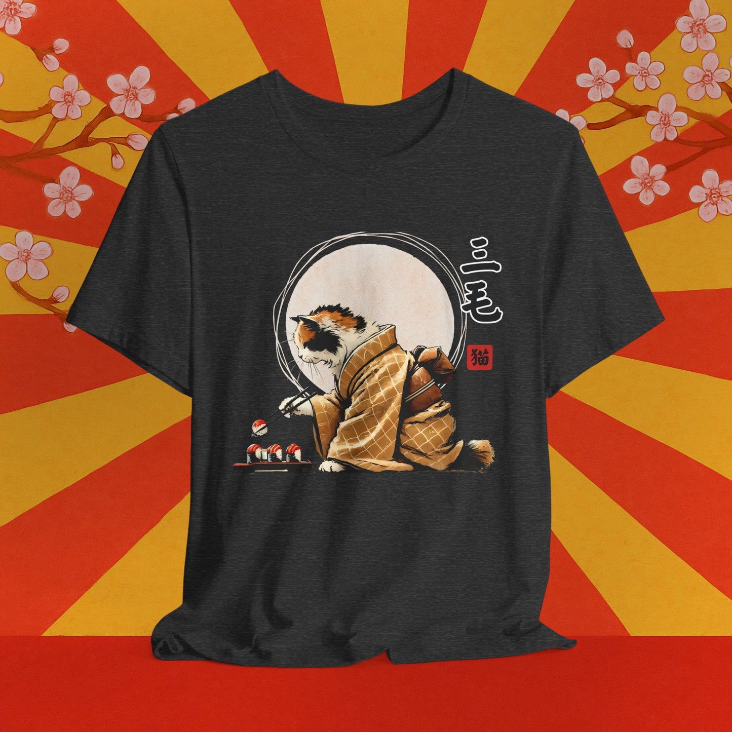 Cat Eating Sushi Tee