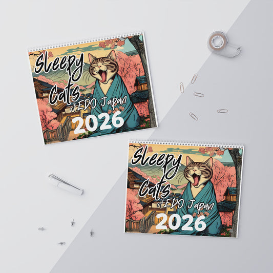 Sleepy Cats of Edo Japan 2026 Wall Calendar