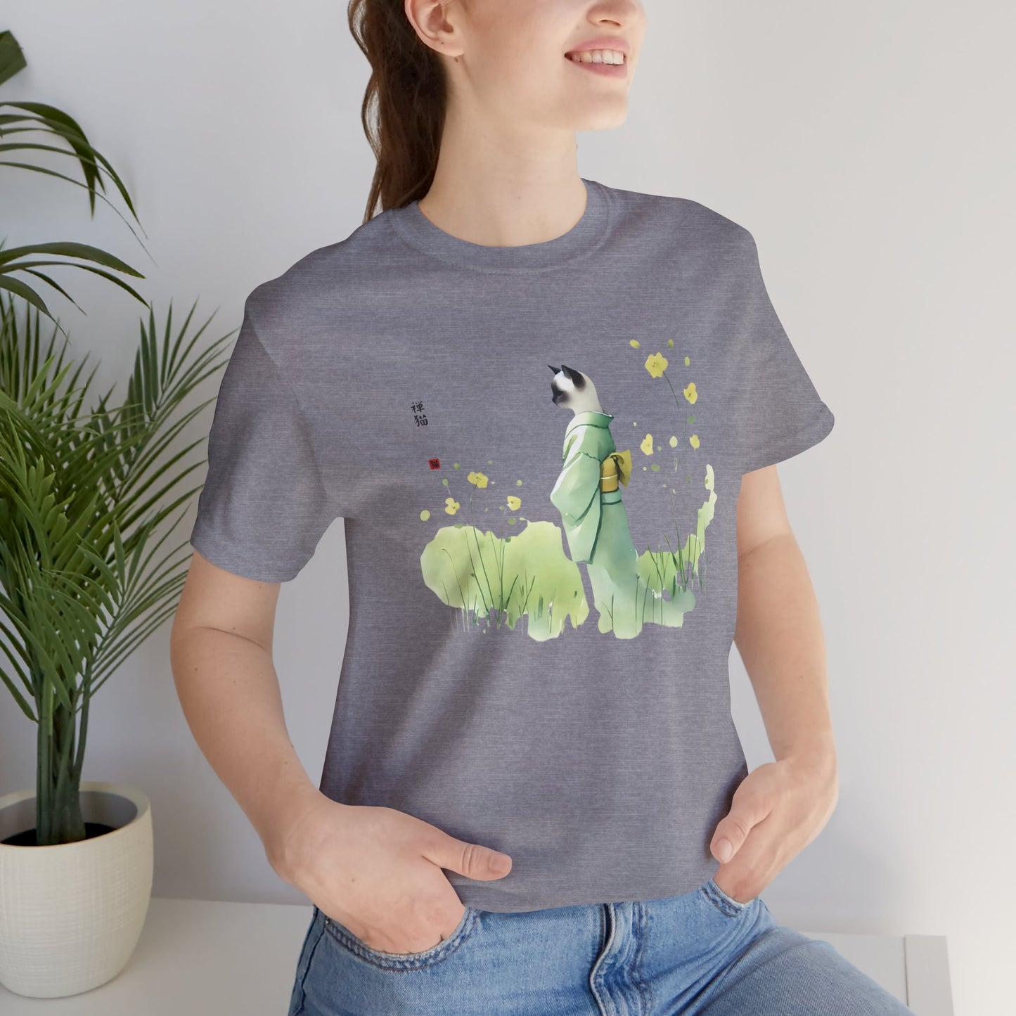 Zen Wildflower Cat T-Shirt