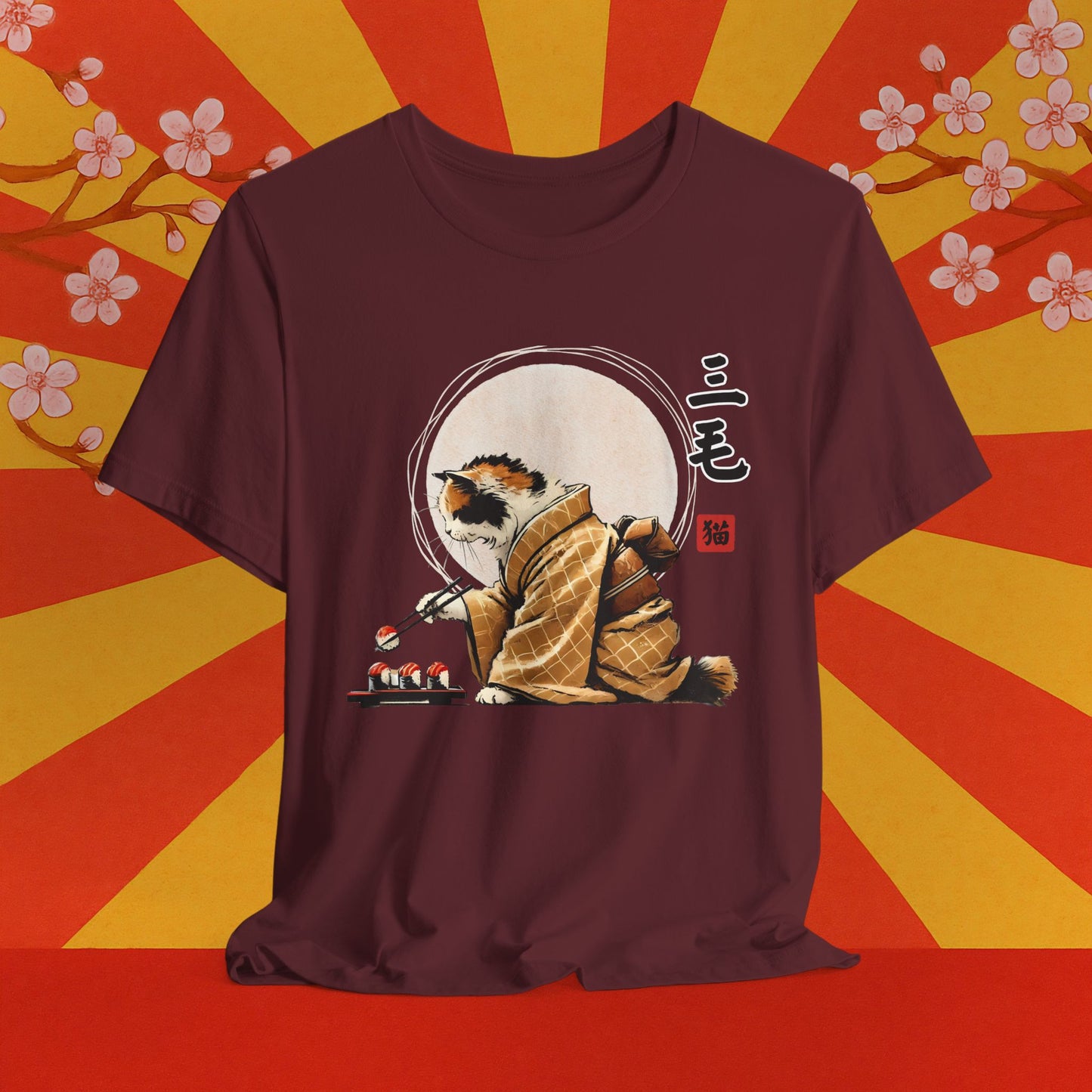 Cat Eating Sushi Tee