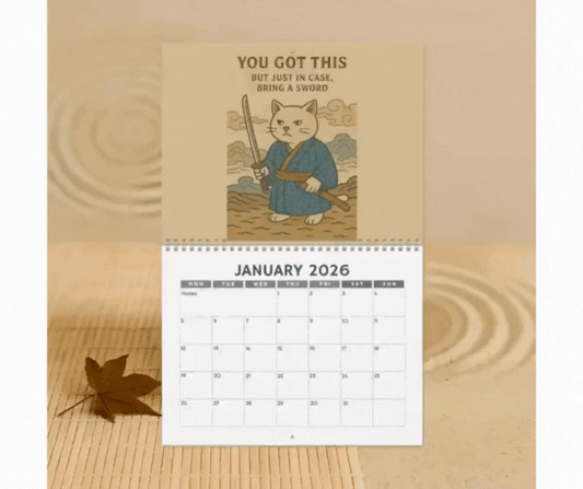 Quirky Quotes by Cats in Kimonos Wall Calendar 2026