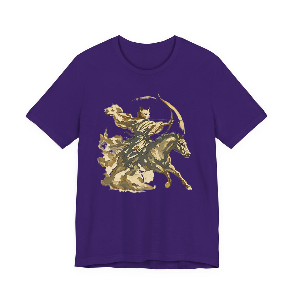 Year of the Horse Archer Cat T-Shirt, Japanese Zodiac Ukiyo-e Ink Wash