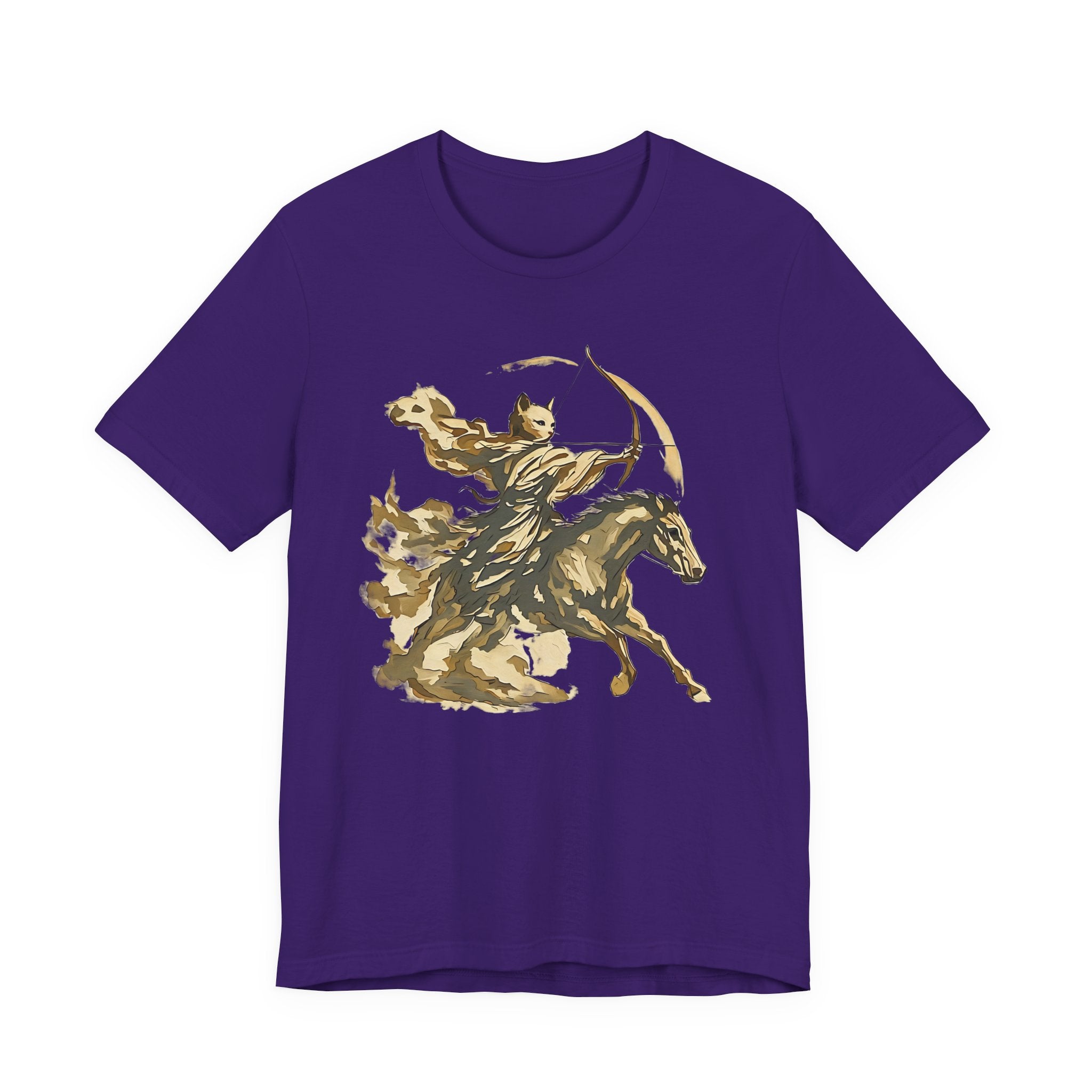 Year of the Horse Archer Cat T-Shirt, Japanese Zodiac Ukiyo-e Ink Wash