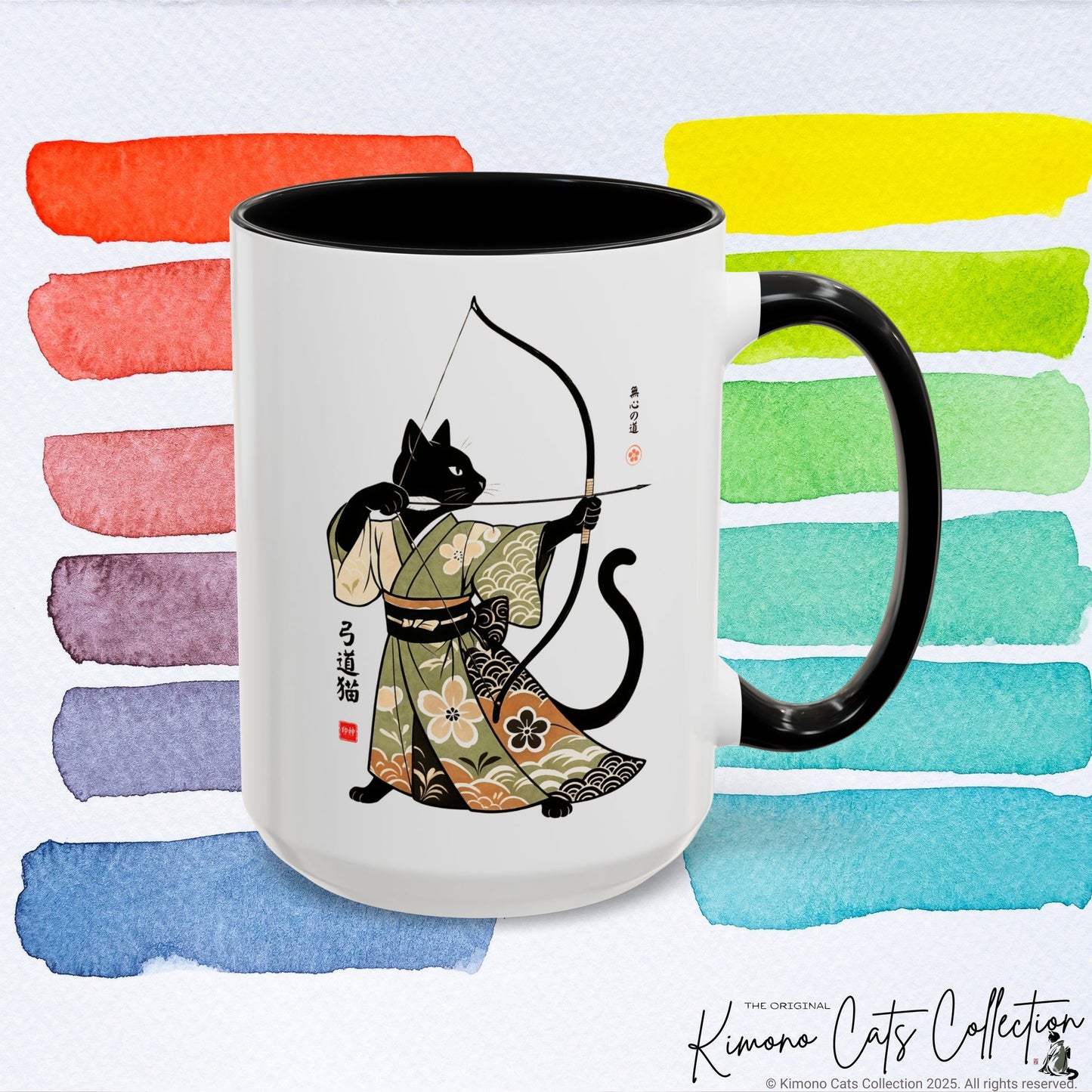 Kyudo Cat Warrior Coffee Mug