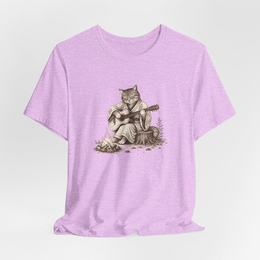 Cat Playing Guitar T‑Shirt – Vintage Acoustic Cat Music Tee