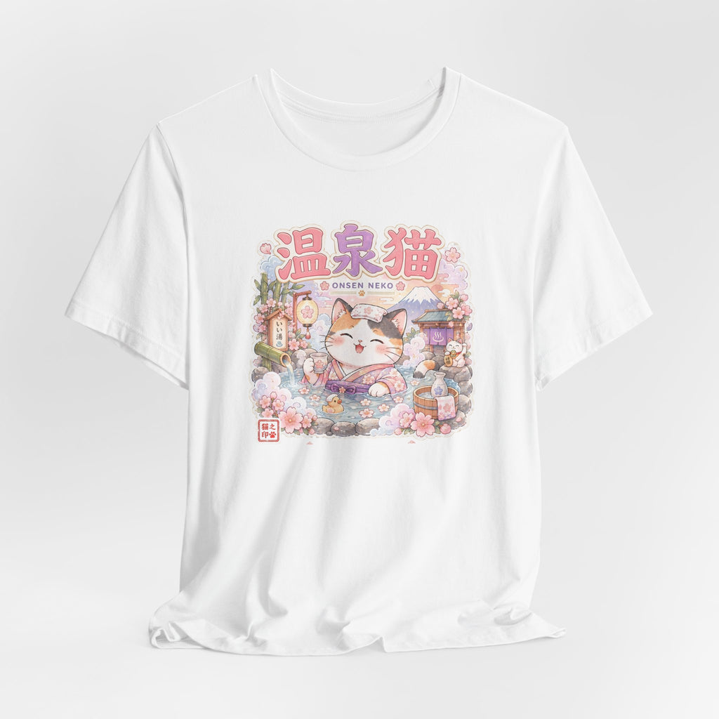 Onsen Cat T-Shirt – Cute Japanese Hot Spring Neko Graphic Tee