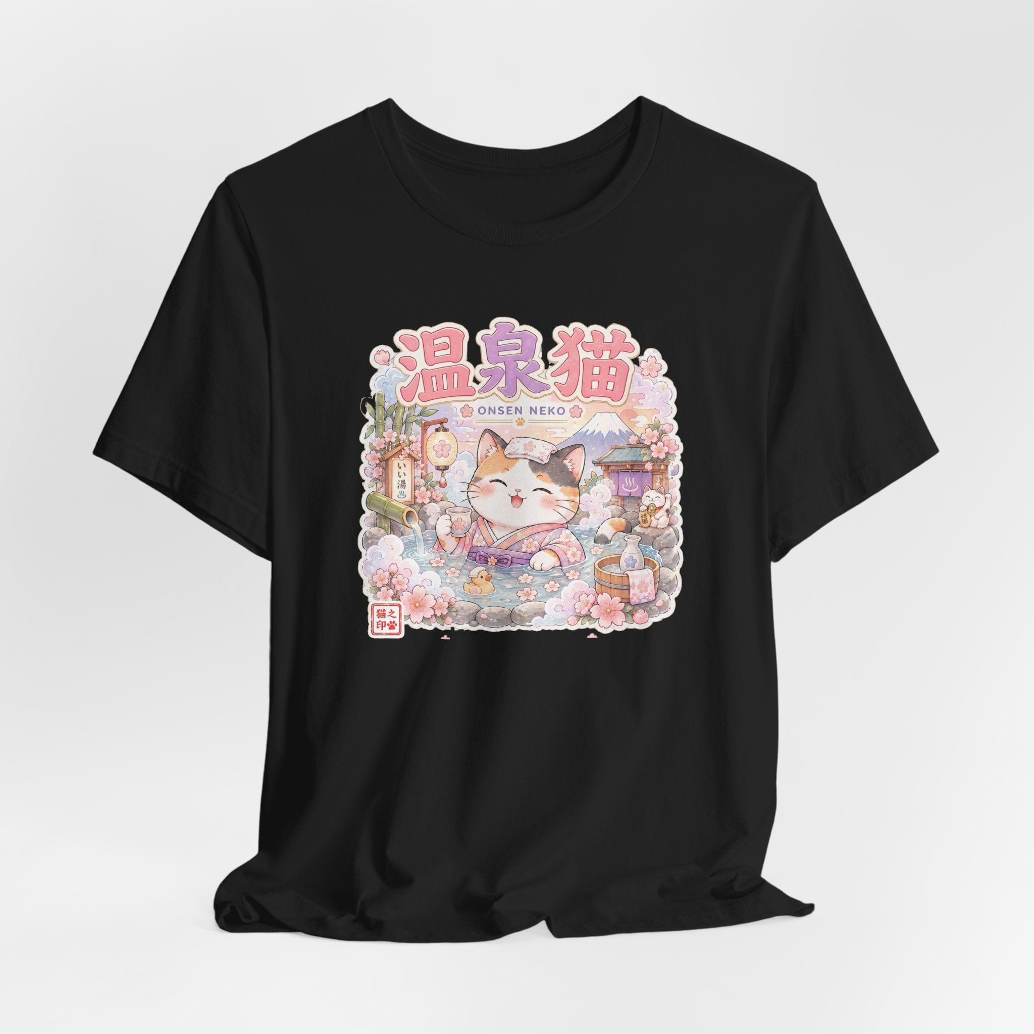 Onsen Cat T-Shirt – Cute Japanese Hot Spring Neko Graphic Tee