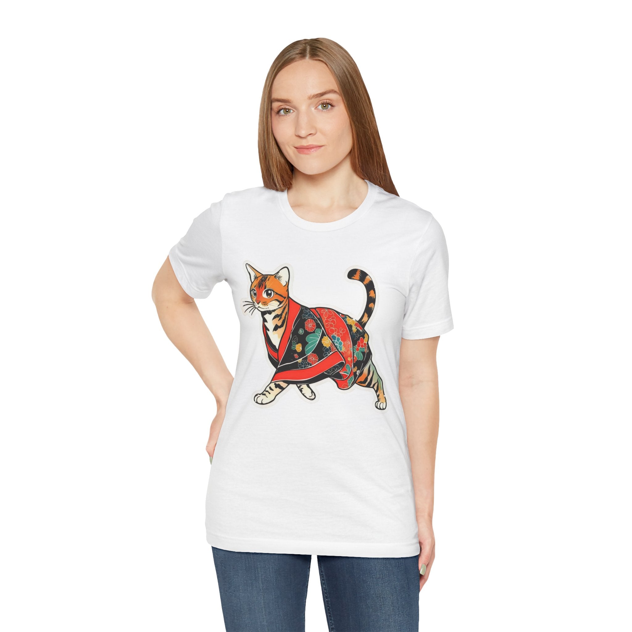 Cute Japanese Cat Shirt Kimono Kitty Tee