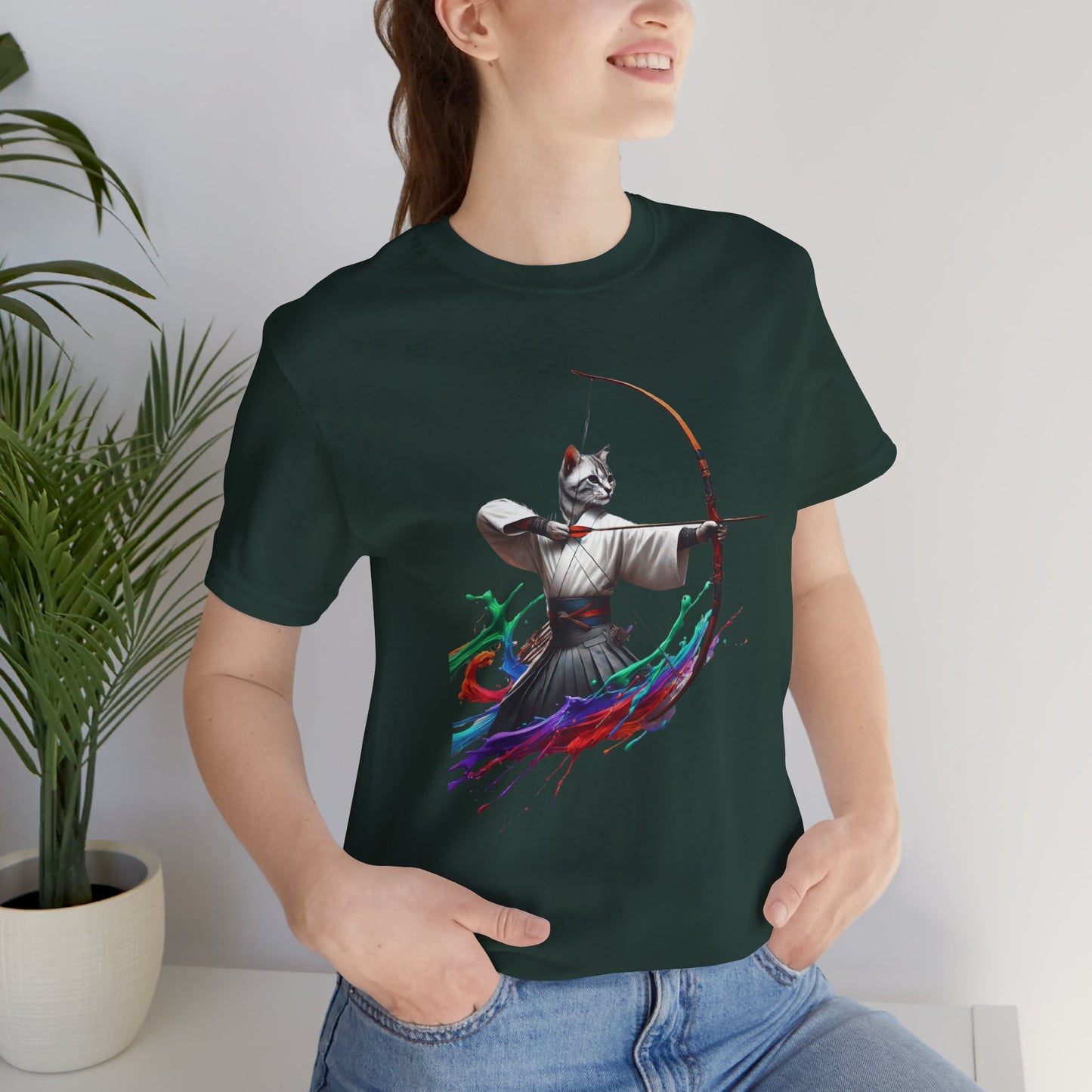 Kyudo Archer Cat Tee – Der Zen-Bogenmeister des feudalen Japans