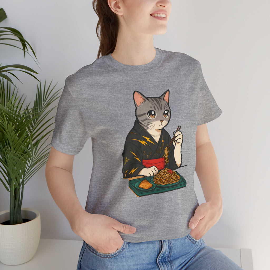 Yakisoba Noodle Cat Shirt - Japanese Street Food Kimono Cat Tee - Kimono Cats Collection