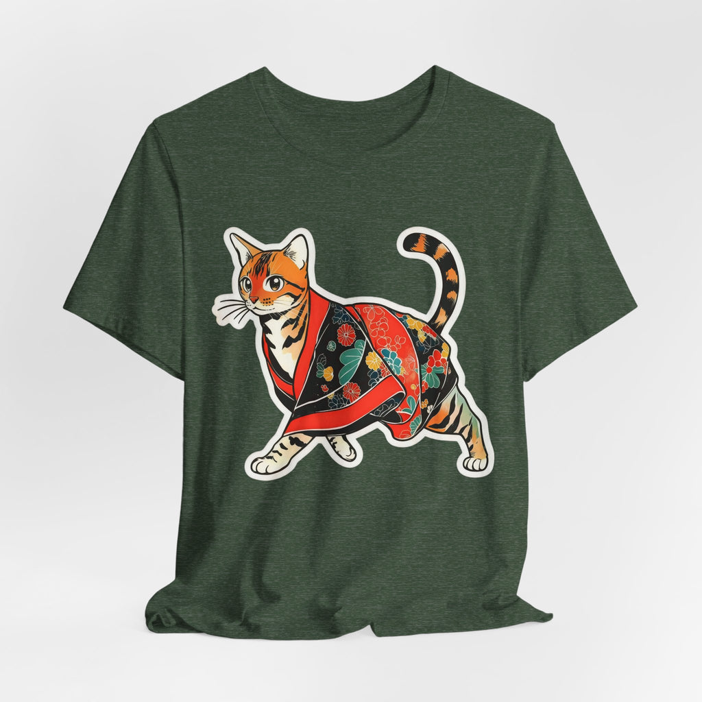Cute Japanese Cat Shirt Kimono Kitty Tee