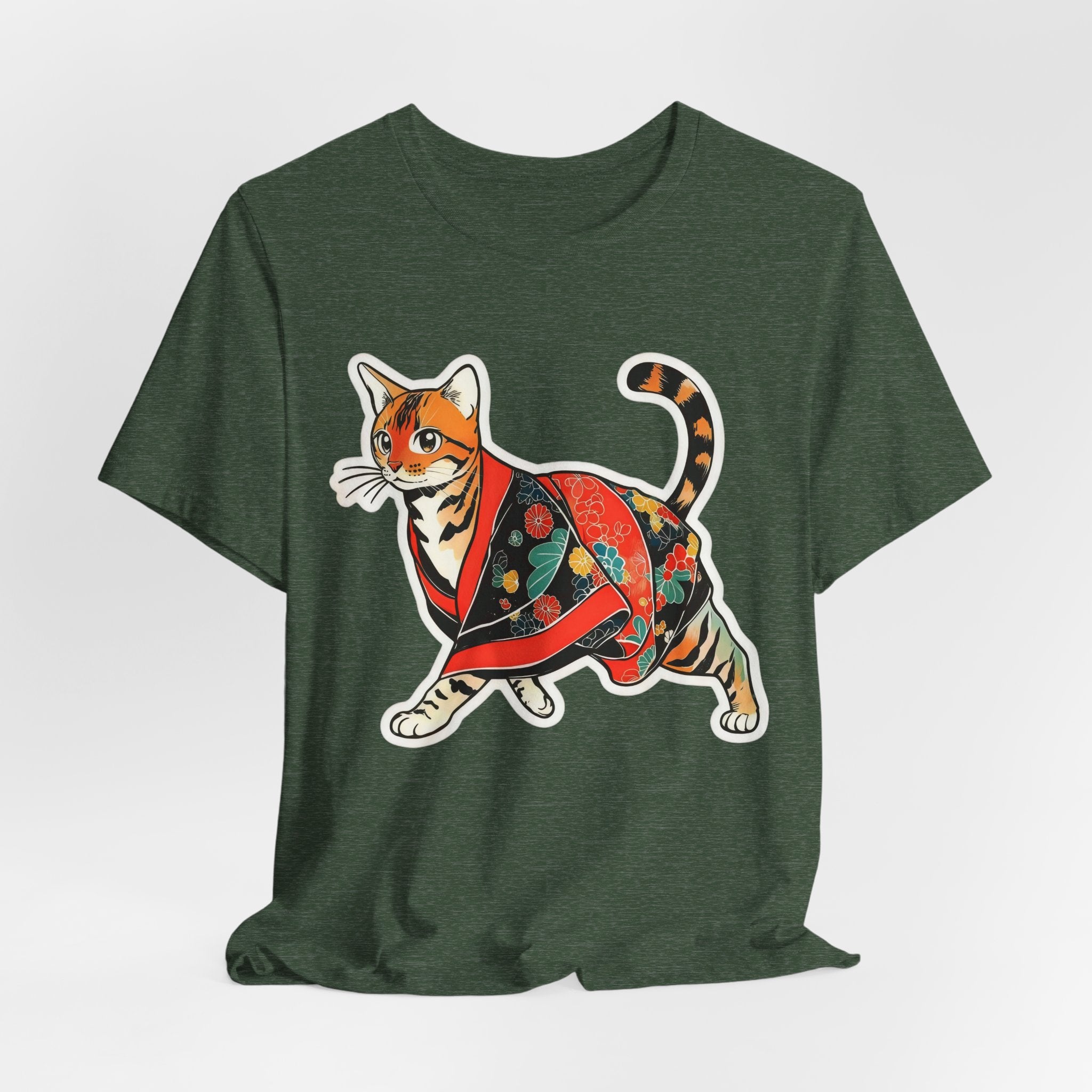 Cute Japanese Cat Shirt Kimono Kitty Tee