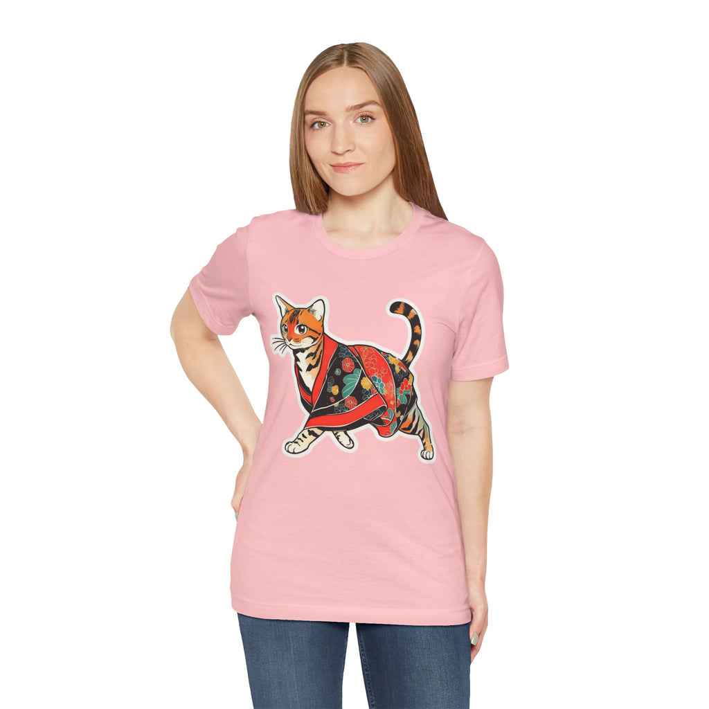 Cute Japanese Cat Shirt Kimono Kitty Tee
